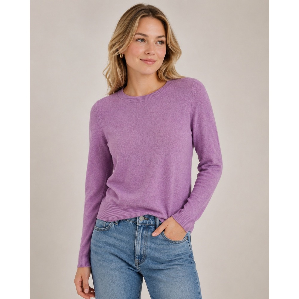 J.Crew Teddie Sweater Womens XS Purple Wool Cotton Blend Crewneck